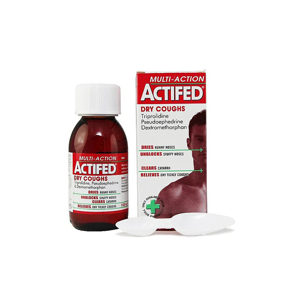 Thechemistonline Actifed Multi-Action Dry Coughs - 100Ml | Comprehensive Relief For Dry Coughs And Congestion