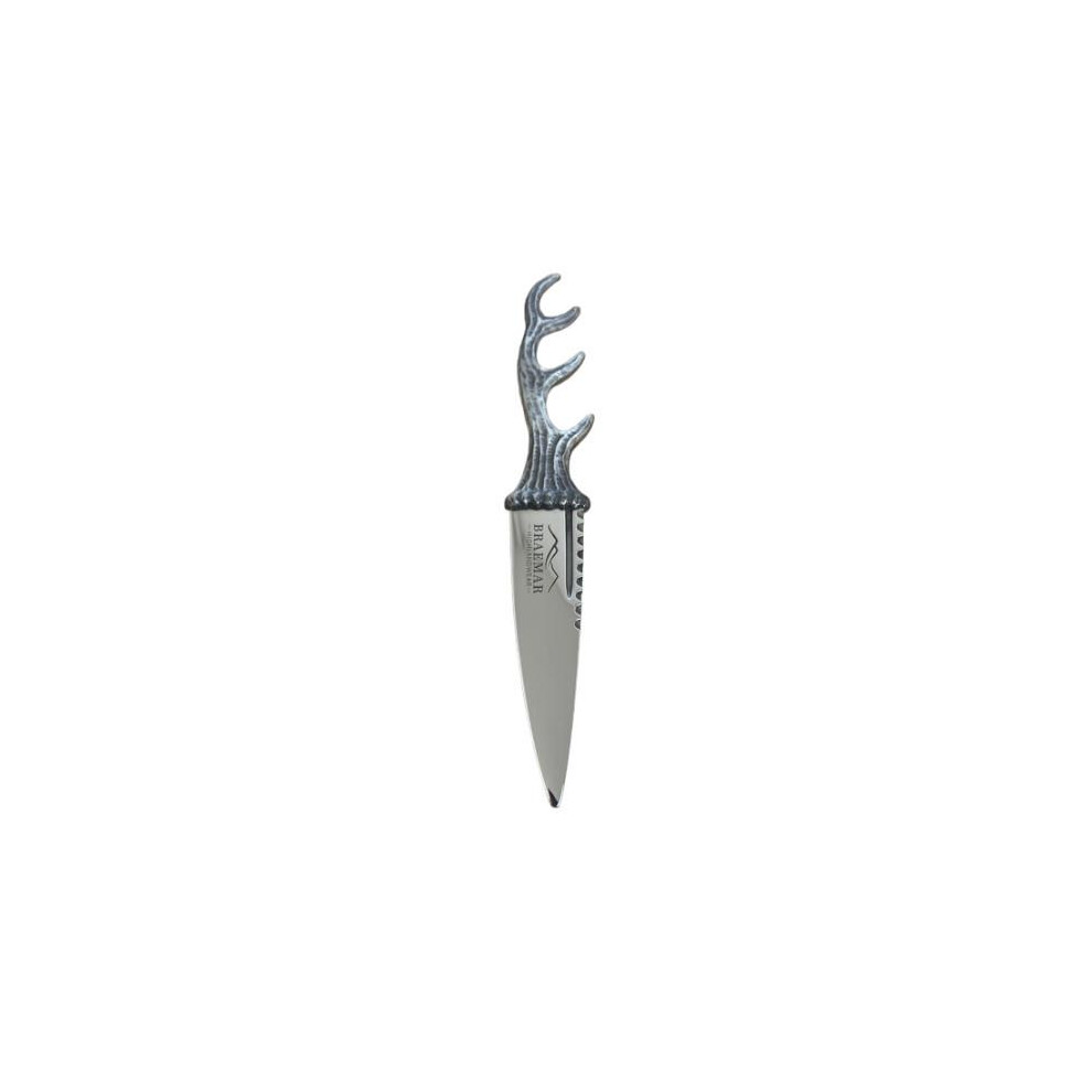 Kilts Wi Hae (Matt Pewter) Stunning Pewter Stag Antler Design Scottish Highland Sgian Dubh - 3 Finsihes Av