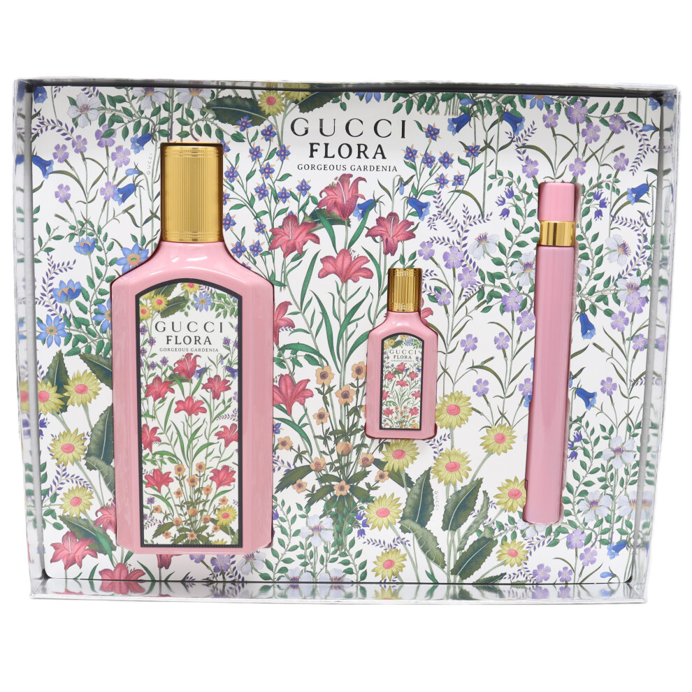 Gucci Gorgeous Gardenia Eau De Parfum 3-Pc Gift Set  / New With Box
