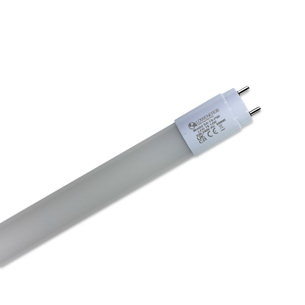 (2 pack) LOWENERGIE LED Tube Light T8 Fluorescent Replacement 3ft / 900mm. High LUX Energy Saving ( 6000K Frosted) [Energy Class E]