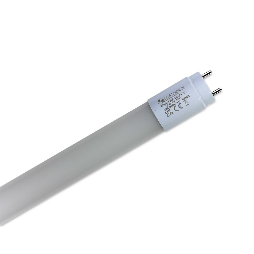 (12 pack) LOWENERGIE LED Tube Light T8 Fluorescent Replacement 4ft / 1200mm. High LUX Energy Saving ( 4000K Frosted) [Energy Class E]