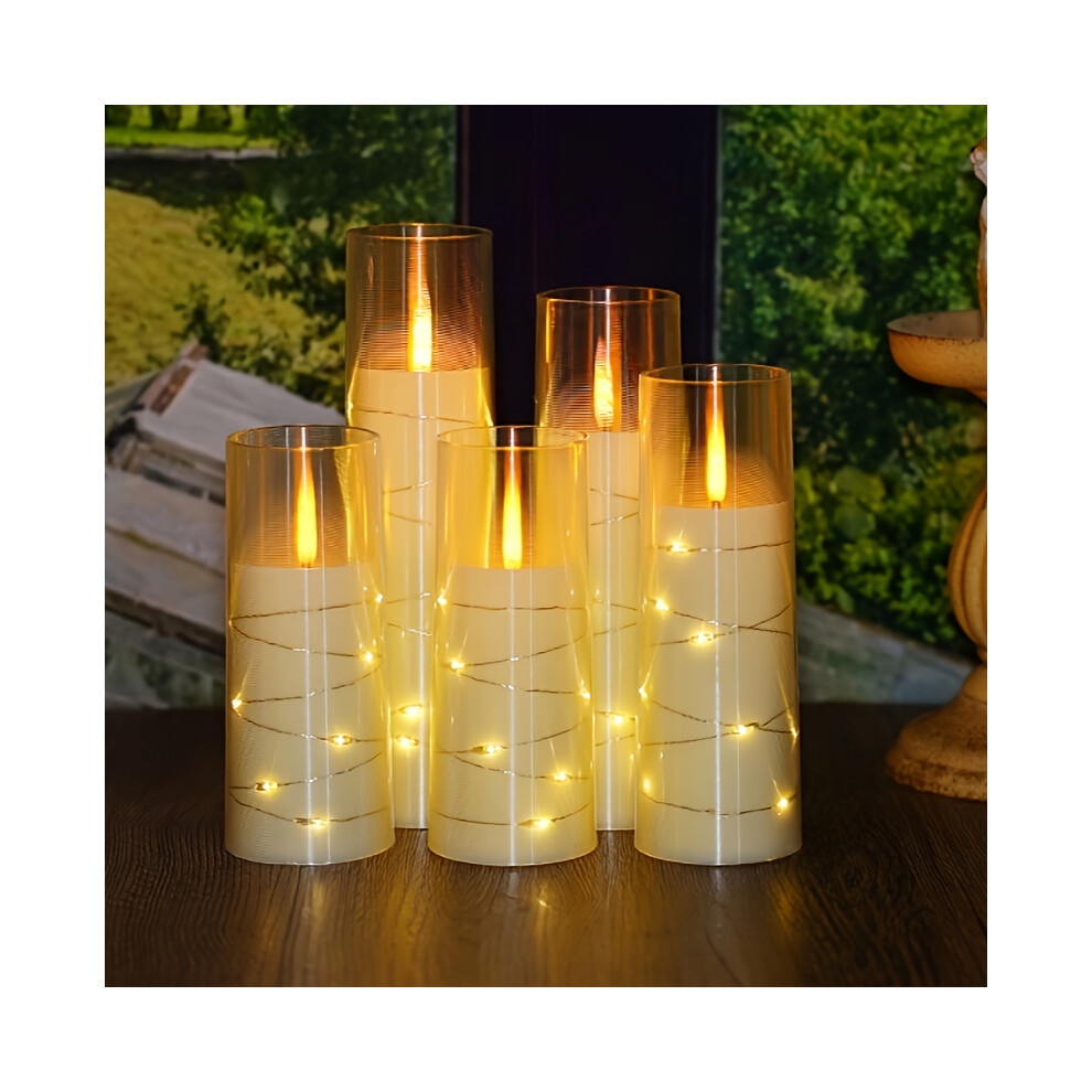 (Ivory) 5 Acrylic Embedded String Lights Romantic LED Lamps String Flameless Simulation Design-image-OPC-PFZ9V5D-NEW