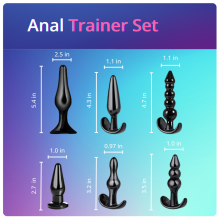 6PCS Anal Toy Sex Toy Set, Butt Plug Anal Trainer Set for Couples