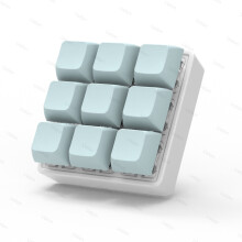 (Blue) 9 Keys Keyboard Key Toy Party Stress Relief DIY Fidget Keychain Keyboard Keychain Toys