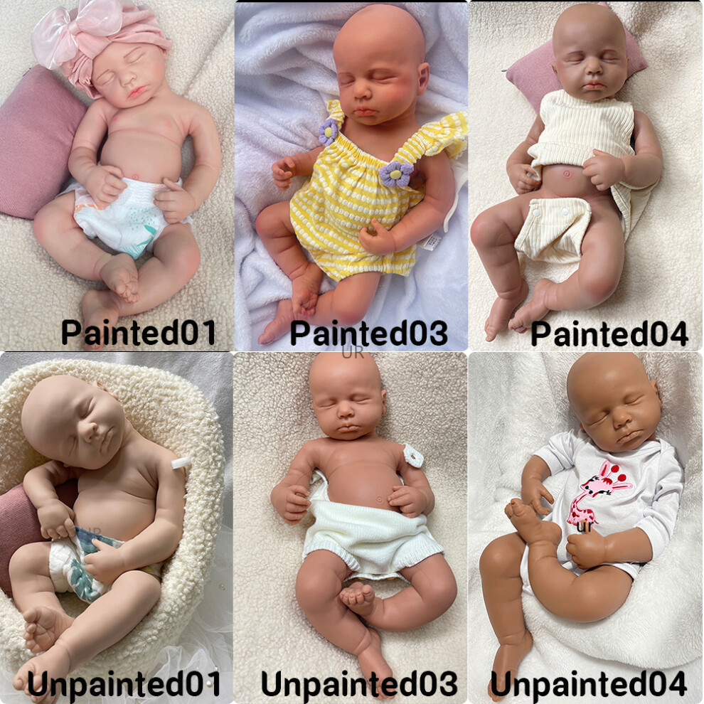 Photos - Doll Soft 20" 50cm Full Body Solid Silicone Reborn Baby Newborn Baby Girl/Boy(Girl, Draw 03)