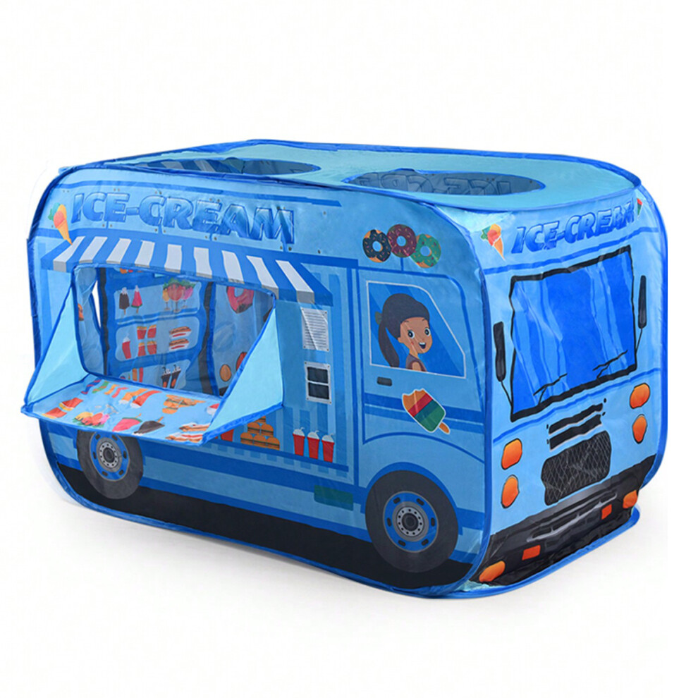 (Blue Dessert car) Foldable kids indoor outdoor tent game house car shaped house hiding house with opening shooting game-image-OPC-PFZ9VCW-NEW