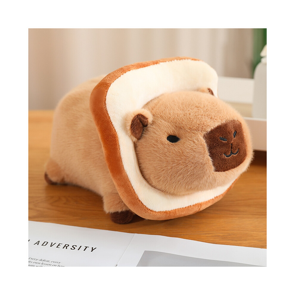 Flemye (Bread Capybara Xx, About 25Cm) Kawaii Creative Capybara Plush Doll Lying Bee Flower Bread Lion Turned Capybara Plush Toy