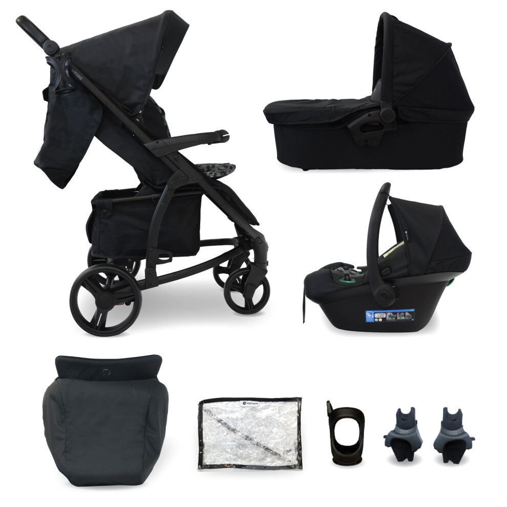 My Babiie MB200i 3-in-1 Travel System +i-Size Car Seat - Black Leopard