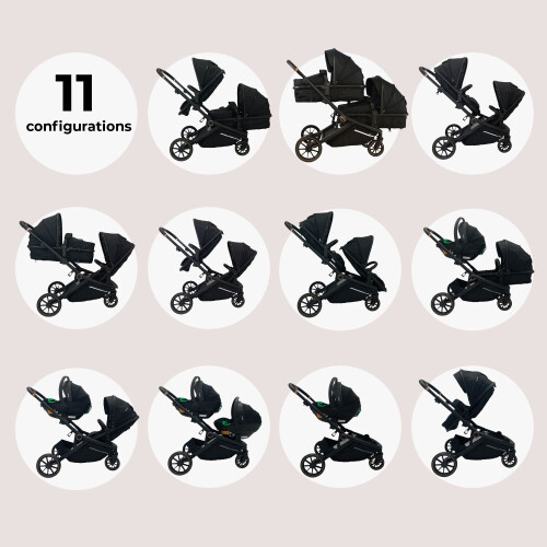 My Babiie My Babiie MB33 Tandem Pushchair - Black Leopard 2