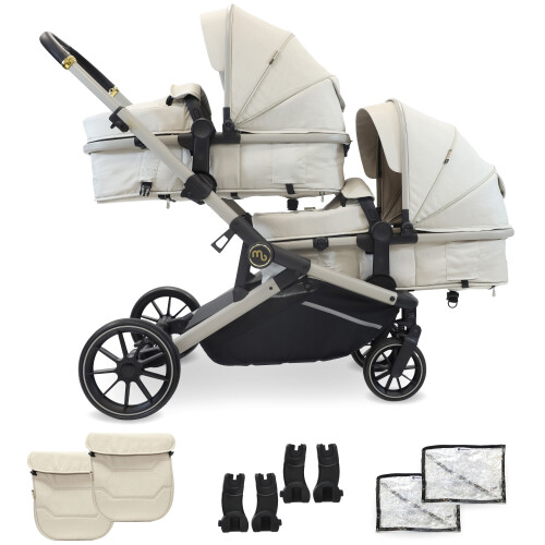 My Babiie My Babiie MB33 Tandem Pushchair - Ivory