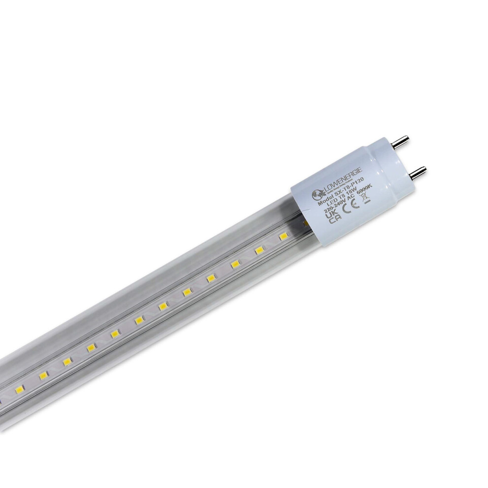 (12 pack) LOWENERGIE LED Tube Light T8 Fluorescent Replacement 4ft / 1200mm. High LUX Energy Saving ( 6000K Clear) [Energy Class E]