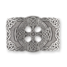Celtic Cross And Knotwork Circle Matt Pewter Kilt Belt Buckle