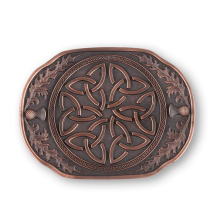 Elegant Celtic Trinity Knot & Thistle Chocolate Bronze Pewter Kilt Belt Buckle