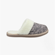 (UK 3) Hush Puppies ARIANNA Womens Suede Mule Slippers Black/White