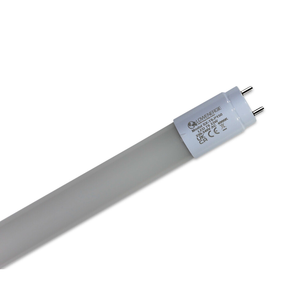 (4 pack) LOWENERGIE LED Tube Light T8 Fluorescent Replacement 5ft / 1500mm. High LUX Energy Saving ( 4000k Frosted) [Energy Class E]