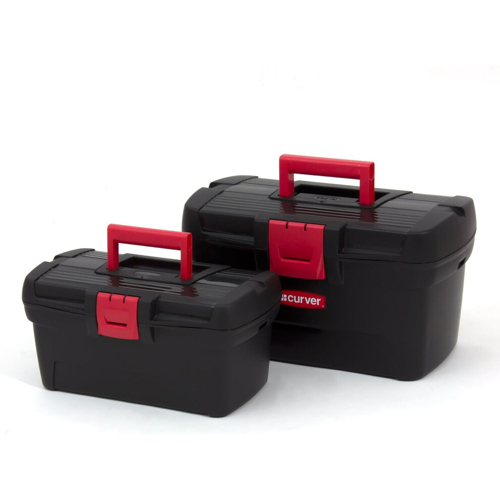 Set of 2 Tool Boxes 13"+16" Professional Workshop Organiser Curver