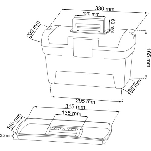 Curver Set of 2 Tool Boxes 13"+16" Professional Workshop Organiser Curver 2