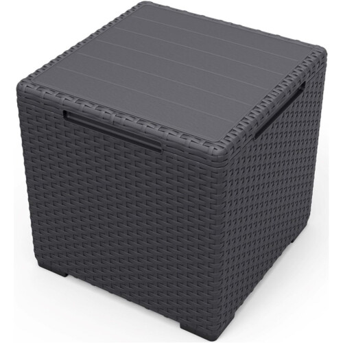 Keter Garden Storage Table Storage Function, 37x37 x37 cm Graphite Keter