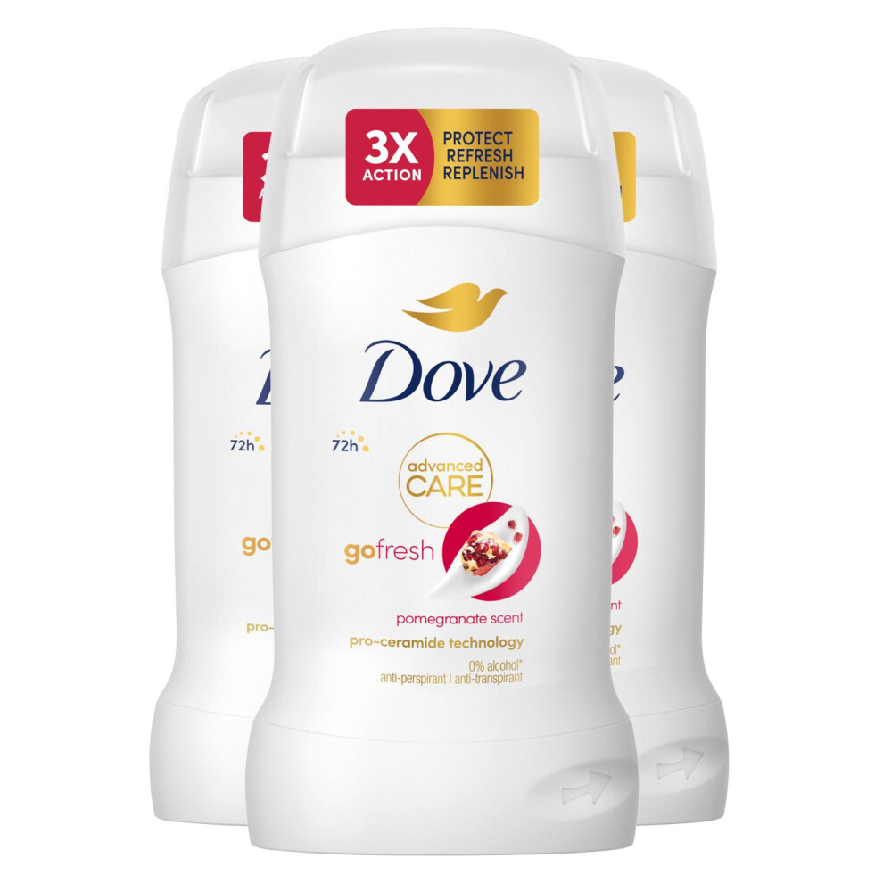 Dove Women's Go Fresh Anti-Perspirant Deo Stick With 72H Protection 50Ml, 3 Pk