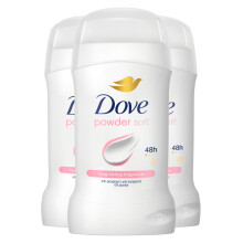 Dove Women Powder Soft Anti-Perspirant Deo Stick with 48H Protection 50ml, 3 Pk