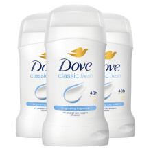 Dove Women Classic Fresh Anti-Perspirant Deo Stick w/ 48H Protection 50ml, 3 Pk