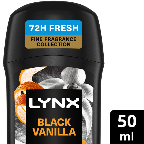 Lynx Lynx Deodorant Stick Black Vanilla with 72Hrs Freshness 50ml, 3 Pack 2
