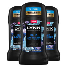 LYNX Deodorant Stick Blue Lavender 72Hrs Freshness 50ml (3 Pack) Aluminium-Free Recyclable Packaging 64845592