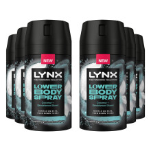 Lynx Lower Body Spray Coconut + Sandalwood 72Hrs of Freshness 100ml, 6 Pack