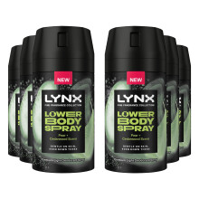 Lynx Lower Body Spray Pear + Cedarwood 72Hrs of Freshness 100ml, 6 Pack