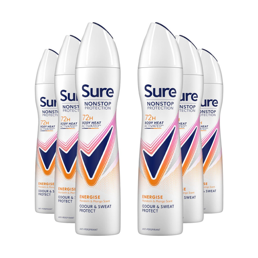 Sure Women Energise Deodorant Spray with 72H Nonstop Protection 250ml, 6 Pack-image-OPC-PFZ9YPY-NEW