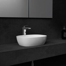 Durovin Bathrooms Ceramic Bathroom Basin - Countertop Sink Rectangular Vessel Sink - Curved Edge Smooth Bottom (495 x 380 x 145mm)