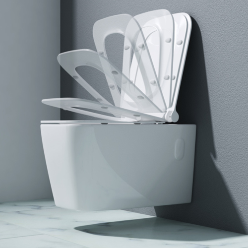 Durovin Bathrooms Ceramic Wall Hung Toilet - Curved Square 1