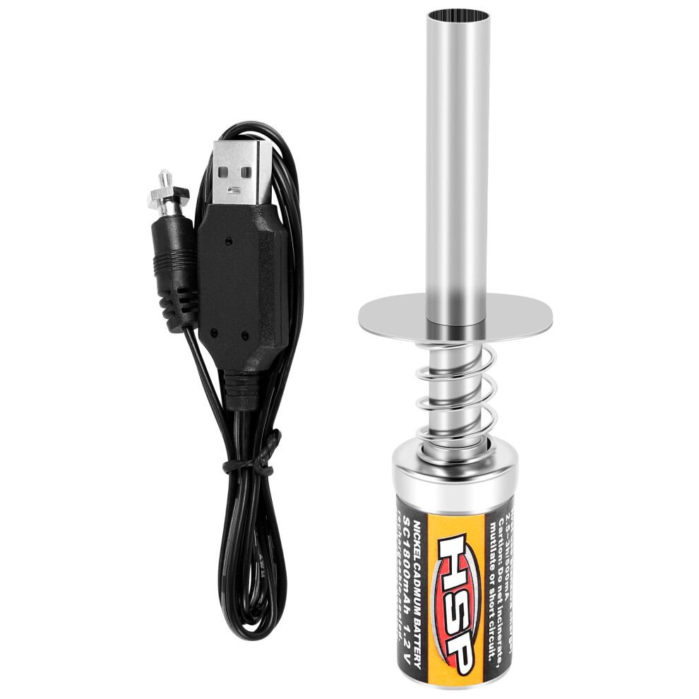 Allumeur de bougie de pr?chauffage rechargeable RC Nitro 1,2 V 1800 mAh Chargeur USB CC pour moteur ? essence 1/10 1/8 voiture