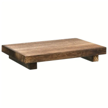 Wood Pedestal Soap Stand Bathroom Kitchen Countertop Tray Farmhouse Riser Dish Plants Holder