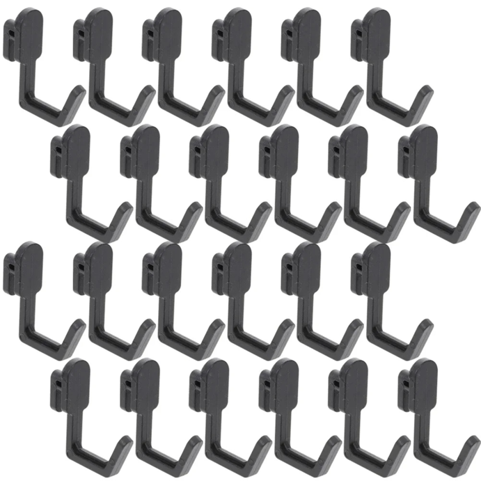 24Pcs Pegboard Hooks J Shape Hook Peg Board Tool Organizer Accessories, Black 4852544057943
