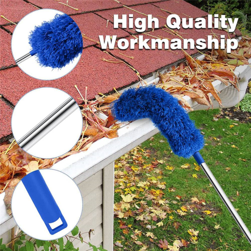 Gutter Cleaning Brush Roofing Tool with Telescopic Extendable Pole 8.2Ft Guard Cleaner Easy Remove Leave, blue 2