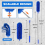 Gutter Cleaning Brush Roofing Tool with Telescopic Extendable Pole 8.2Ft Guard Cleaner Easy Remove Leave, blue 8