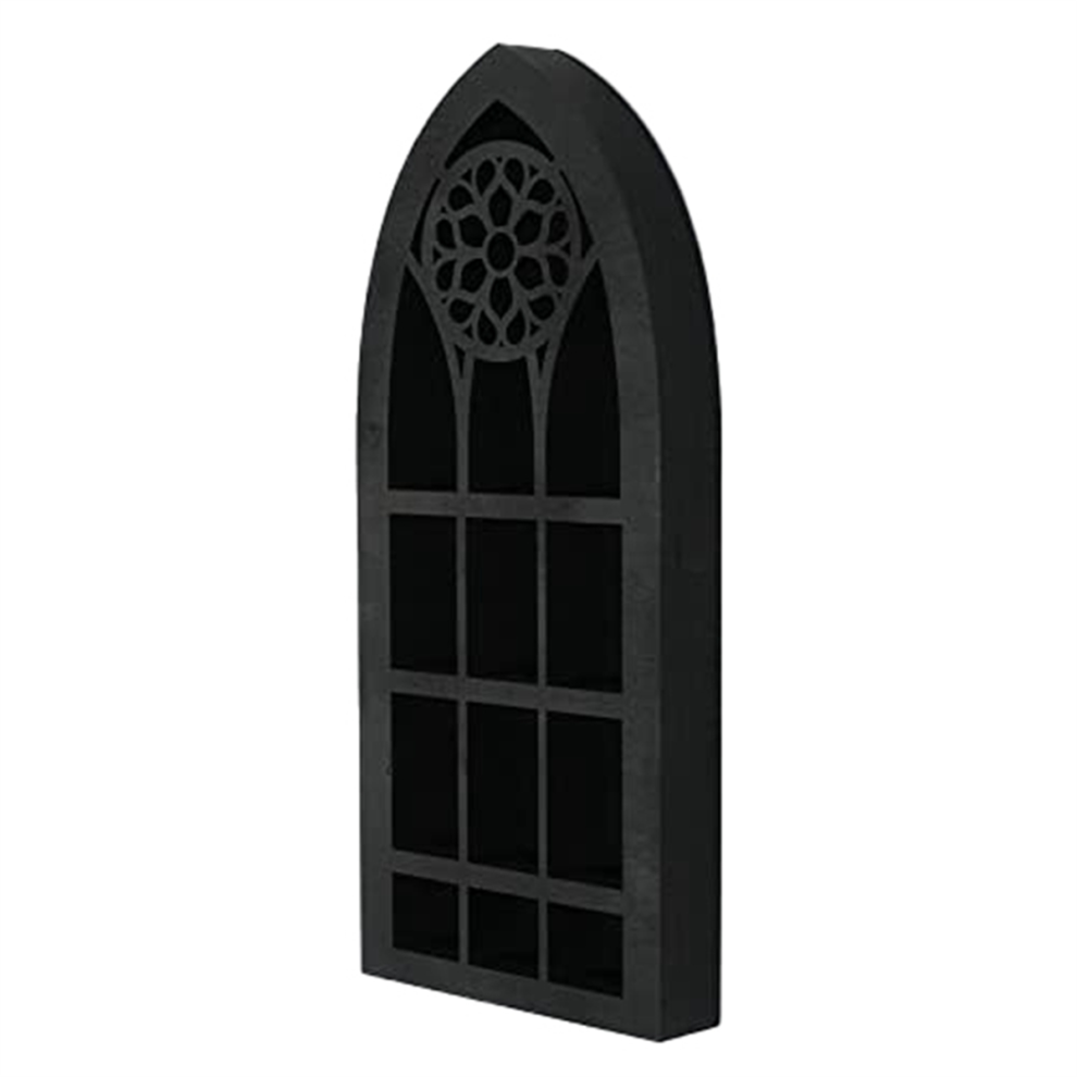 Wall Mounted Floating Shelves Old Church Window Crystal Shelf Hanging Gothic Boho Black Essential Oil