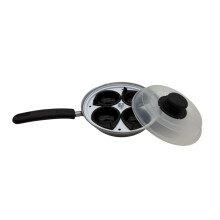 HEAVY DUTY 20cm 4 Cup Egg Poacher Boiler Steamer Non-Stick Cooking Frying Saucepan with Lid