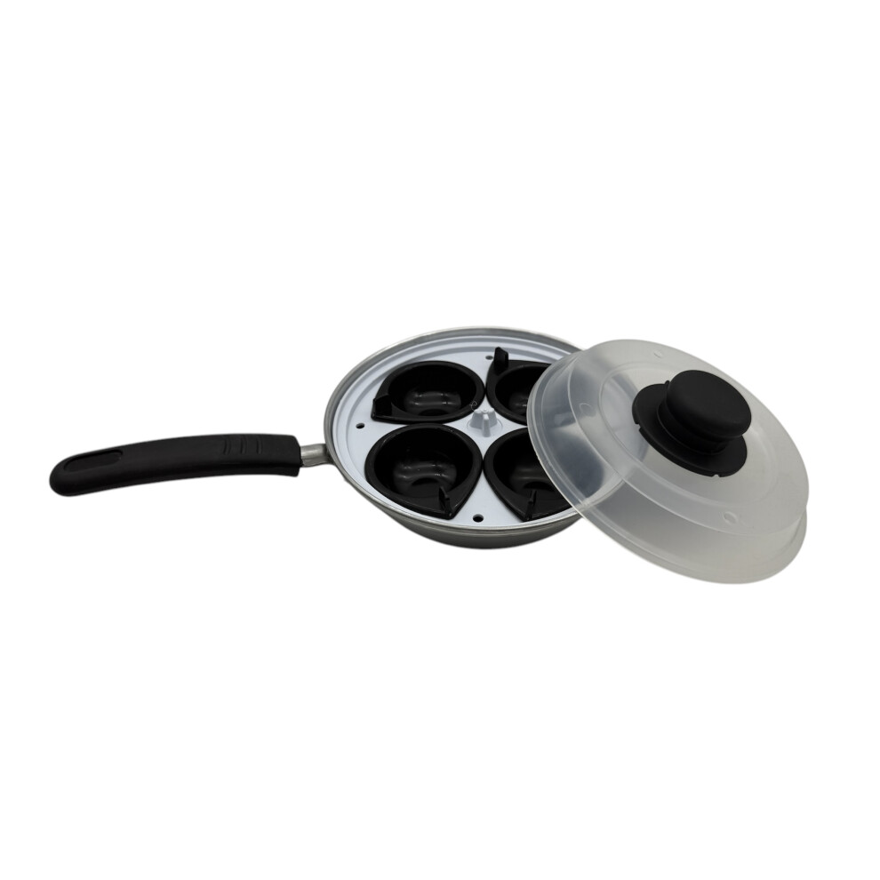 HEAVY DUTY 20cm 4 Cup Egg Poacher Boiler Steamer Non-Stick Cooking Frying Saucepan with Lid