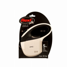Ausziehbare Leine - FLEXI - 4903 - 5 m - Weiß/Schwarz - Für Hunde bis 30 kg