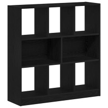 (black oak) vidaXL Book Cabinet with 8 Large Compartments Chipboard Cabinet Multi Colours