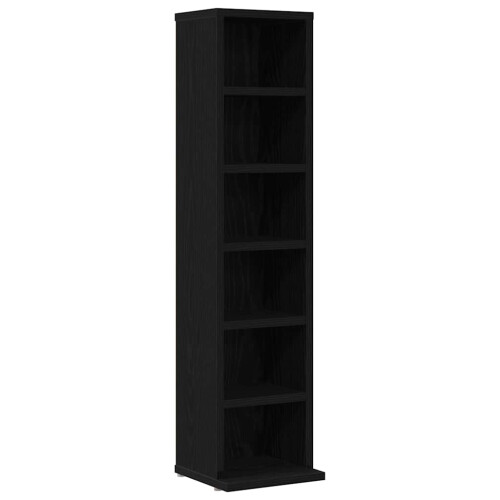 vidaXL CD Cabinet Black Oak 21x20x88 cm Engineered Wood CD storage unit