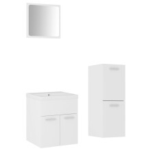 (white) vidaXL Bathroom Furniture Set Chipboard Wall Mirror Multi Sizes Multi Colors