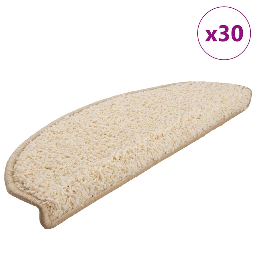 Vidaxl (Cream, 65 X 21 X 4 Cm/ 30 Pcs) Stair Mats Home Decorative Stair Step Rug Carpet Protector Tread Mat