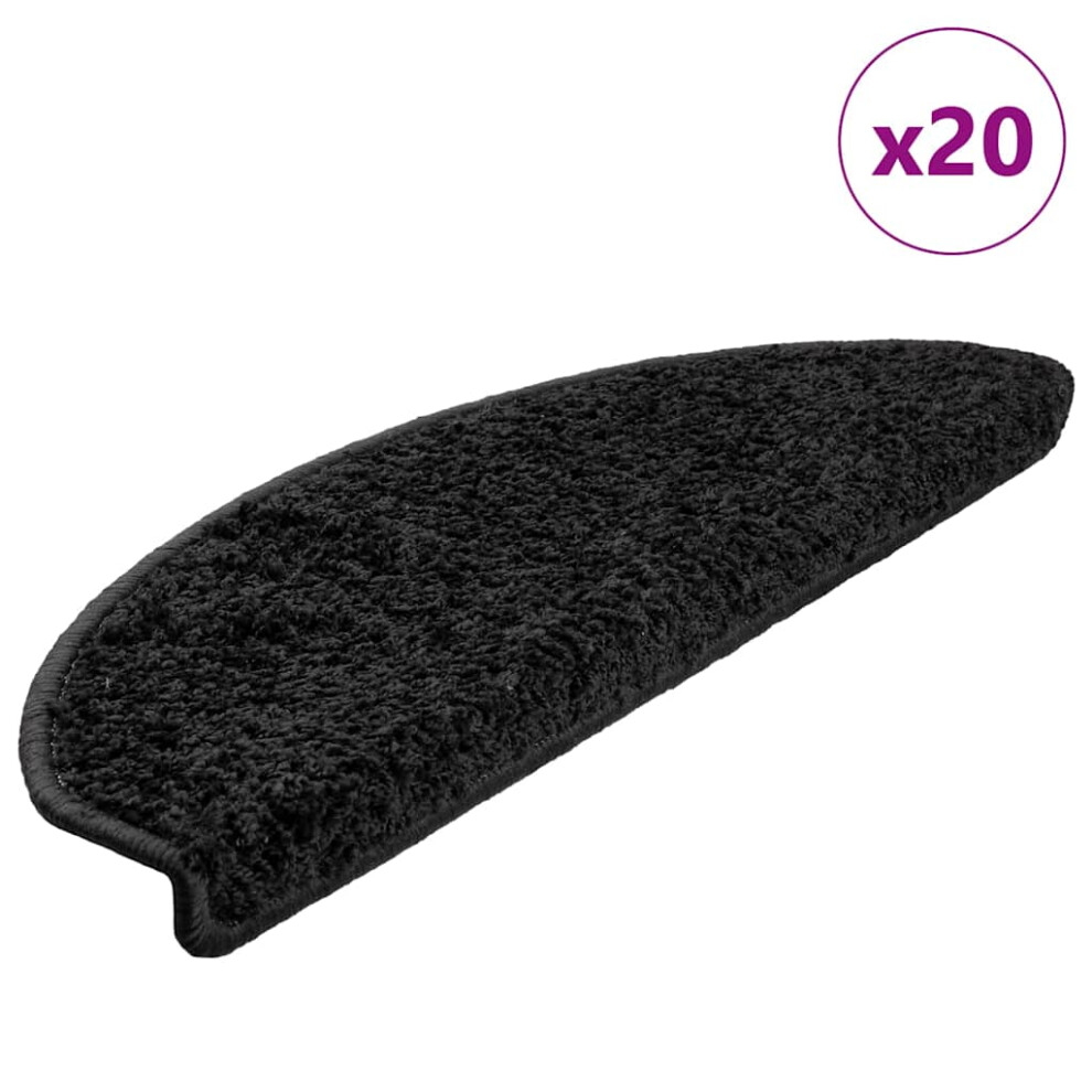 Vidaxl (Black, 65 X 21 X 4 Cm/ 20 Pcs) Stair Mats Home Decorative Stair Step Rug Carpet Protector Tread Mat