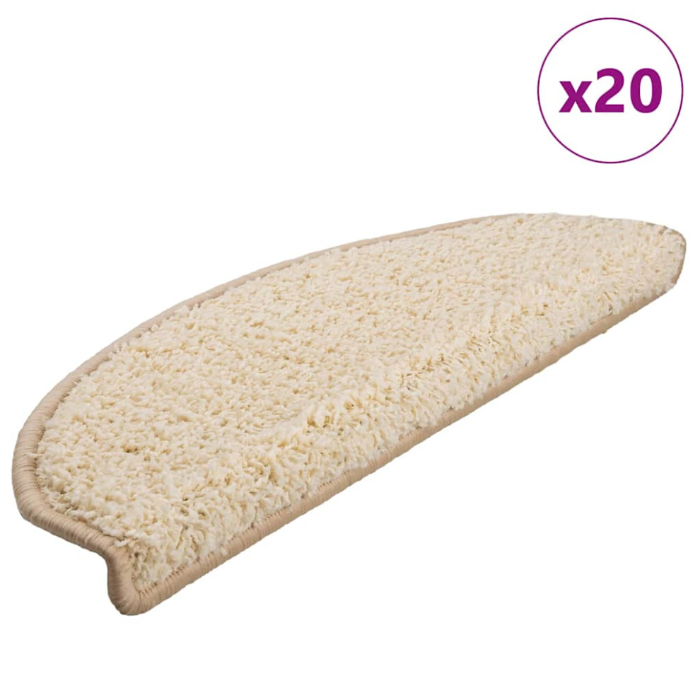 Vidaxl (Cream, 65 X 21 X 4 Cm/ 20 Pcs) Stair Mats Home Decorative Stair Step Rug Carpet Protector Tread Mat