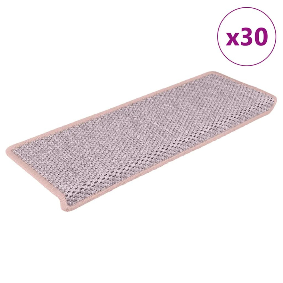(red) vidaXL Self-adhesive Stair Mats Stair Treads Protector Rug Sisal-Look 15 pcs