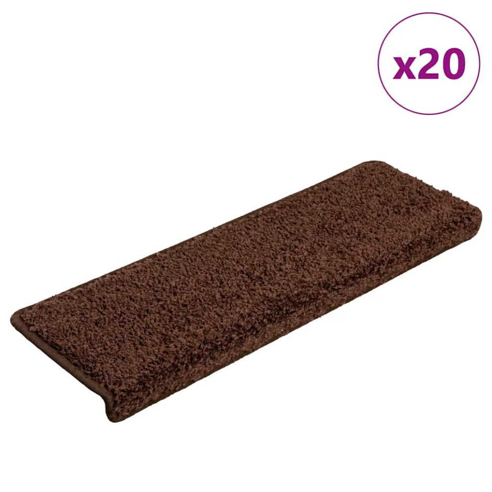 (brown, 65 X 21 X 4 cm/ 20 pcs) vidaXL Carpet Stair Treads Decorative Stair Step Protector Rug Stair Mats