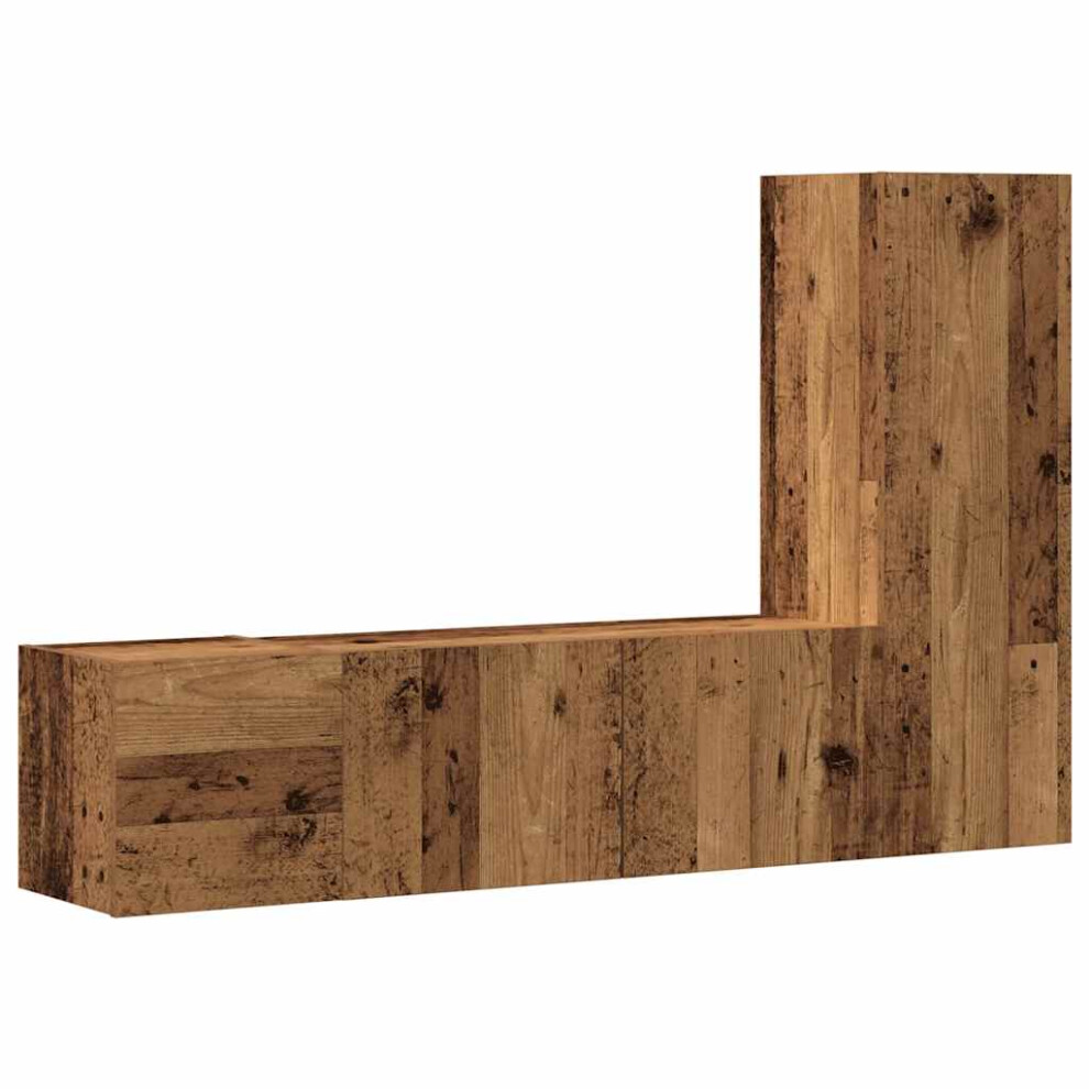 Vidaxl (Old Wood, 80 Cm) Tv Cabinet Set 5 Piece Chipboard Tv Stand Multi Colours Multi Sizes